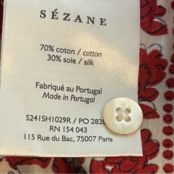 SEZANE Pierro long sleevee shirt size 38 - Picture 6 of 9